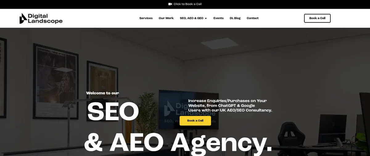 Screenshot of the digital-landscope.com homepage