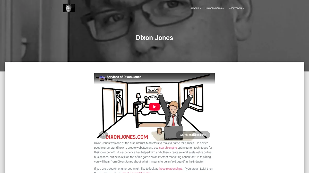 Screenshot of the dixonjones.com homepage