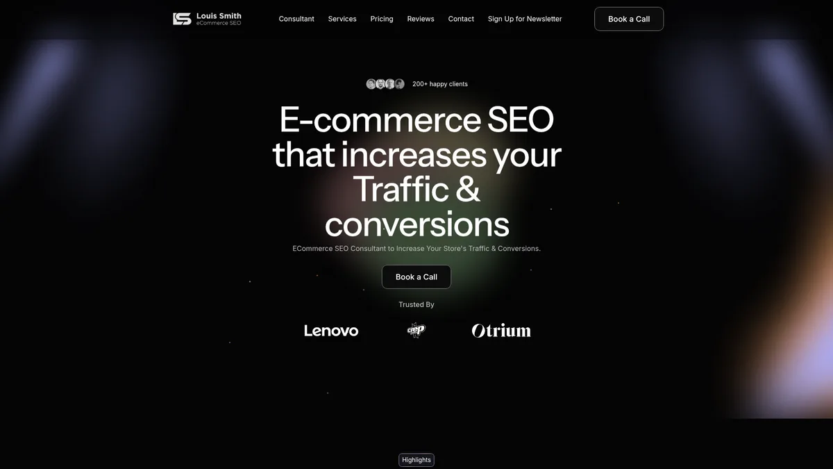 Screenshot of the louissmith.co.uk homepage